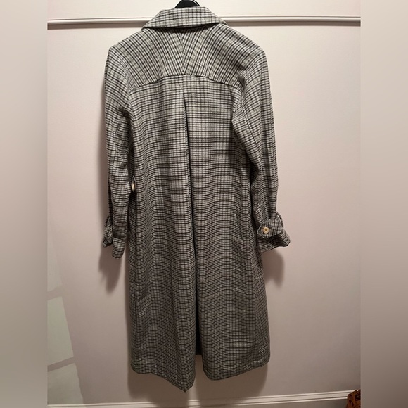 Free People Plaid Wool Trench Coat NWT Small - Picture 5 of 17